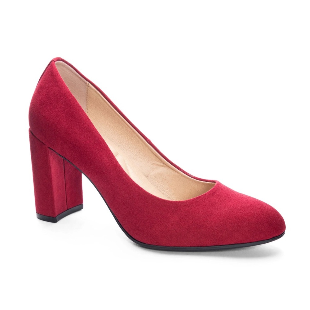CL by Laundry Red Heels with Block Heel and Rounded Toe